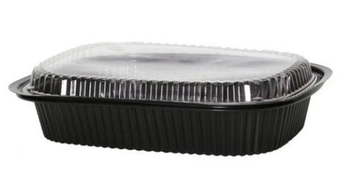 Party set black tray with/ transparent lid cover